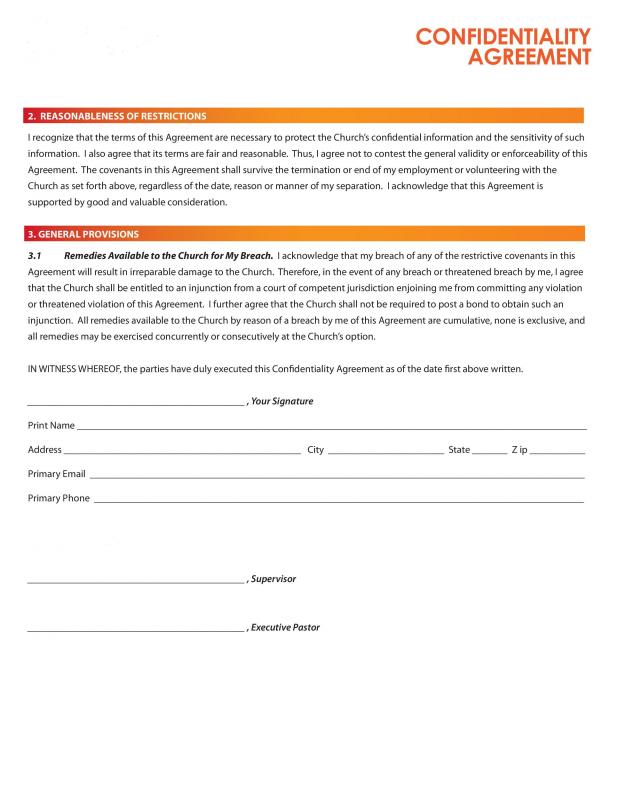 confidentiality agreement form