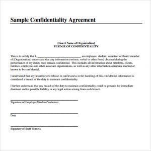 confidentiality agreement form confidentiality agreement image 2