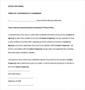 confidentiality agreement template basic confidentiality agreement template word format