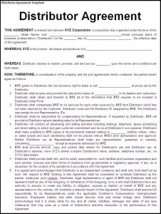 consignment agreement template distributor agreement template