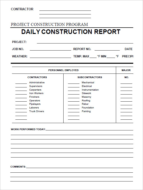 construction daily report