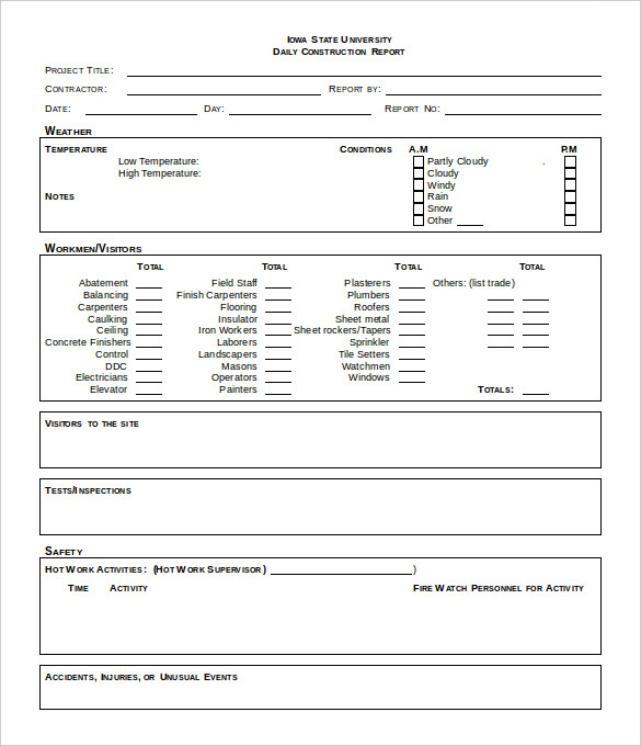 construction daily report