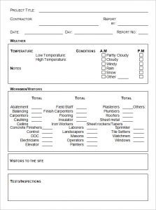 construction daily report sample daily construction report in word