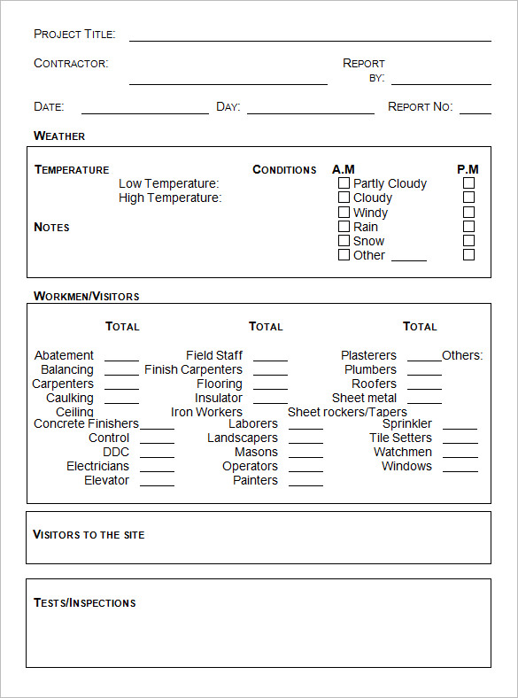 construction daily report