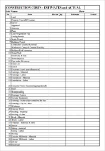 construction estimate template construction estimate template