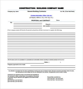 construction proposal template blank construction proposal pdf download