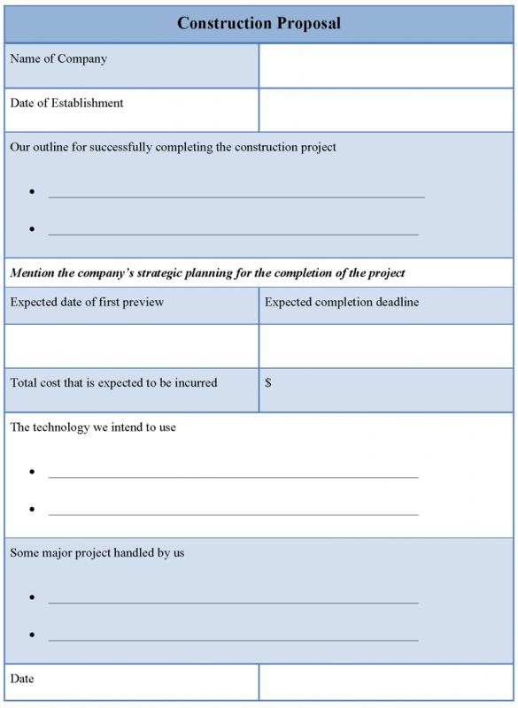 construction proposal template