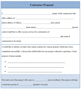 construction proposal template contractorproposaltemplate