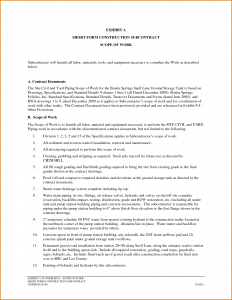 construction scope of work construction scope of work template