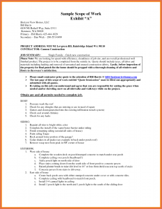 construction scope of work template scope of work example scope of work template