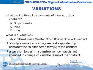 construction scope of work template variations under the fidic form subject to eu procurement law