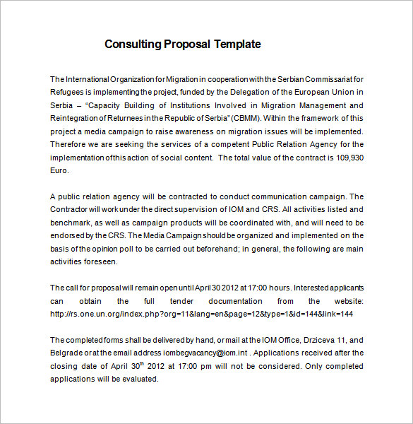 Consulting Proposal Template Template Business   Consulting Proposal Template Management Consulting Proposal Free Word Download 