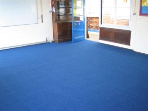 contract for services school classroom fitted with heavy contract rib carpet