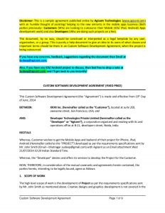 contract for services template agreement sample between iphone app developers and customers startups enterprises individual idea owners