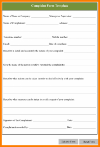 contract proposal template complaint report template complaint form template