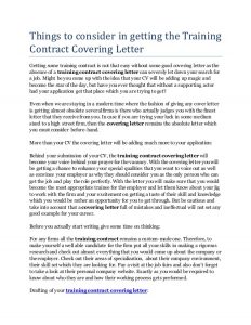 contractor agreement template things to consider in getting the training contract covering letter