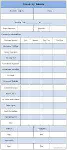 contractor estimate template constructionestimateform