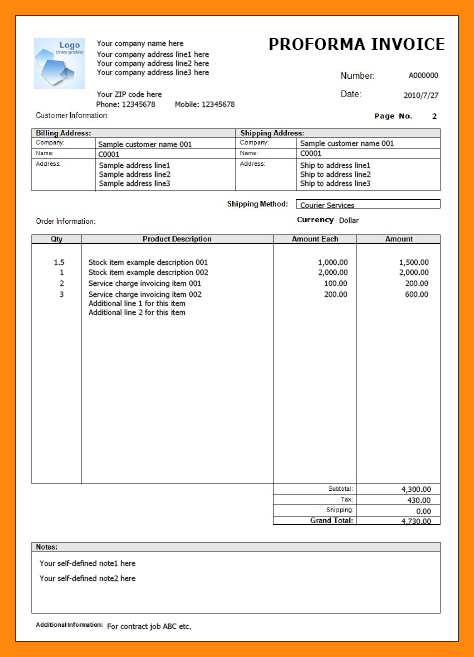 contractor invoice template