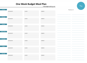 cookbook template free meal plan template www tinybudgetcooking com