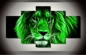 cool wall art unframed canvas art font b cool b font green lion painting home decoration font b wall