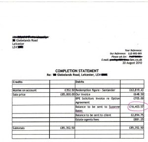 copy of bill of sale assisted sale completion statement