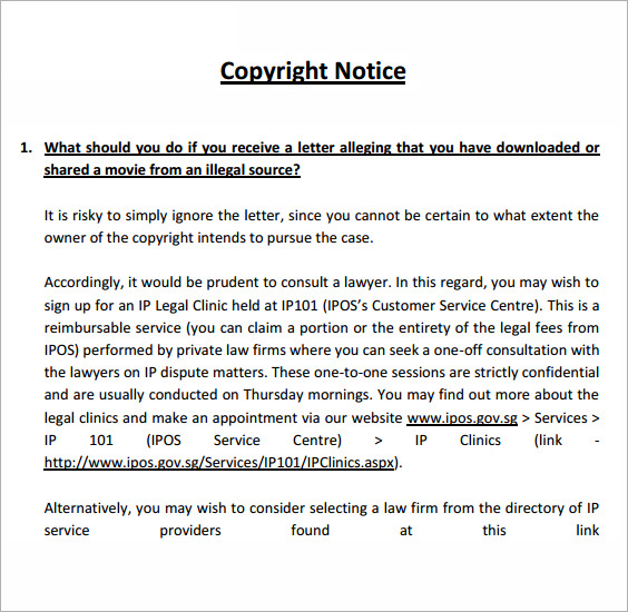 copyright notice example