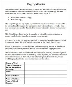 copyright notice format copyright notice format example