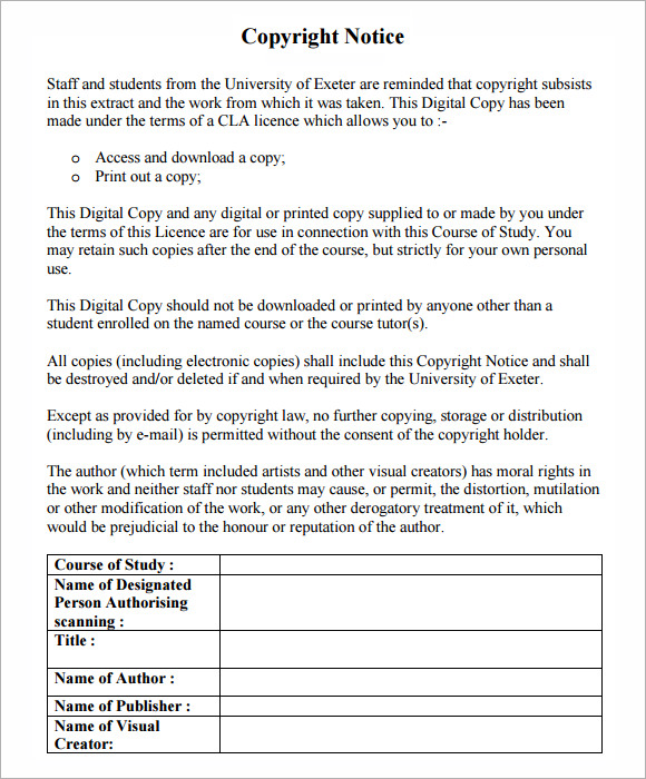 copyright notice format