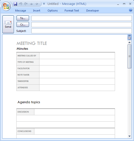 corporate minutes template