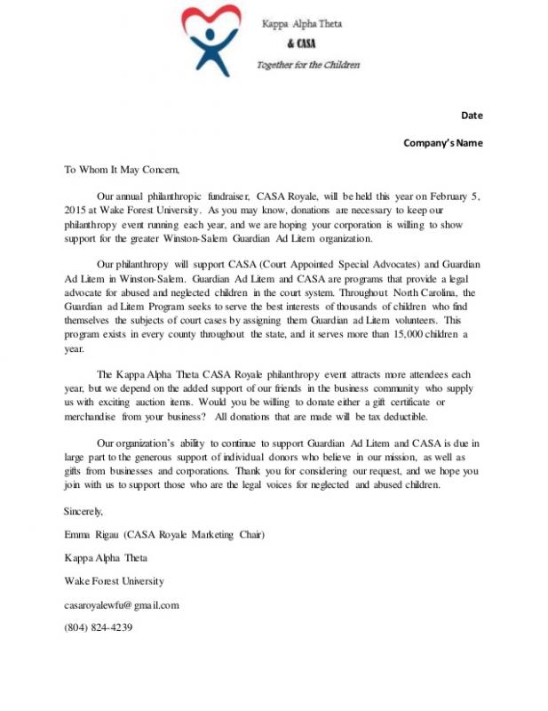 corporate sponsorship letter