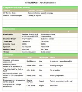 corrective action plan example account plan example template