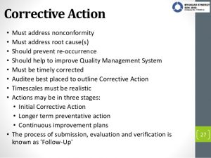 corrective action plan example audit report writing