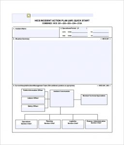 corrective action plan example sample incident action plan for hospital