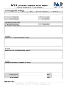 corrective action plan template supplier corrective action report template