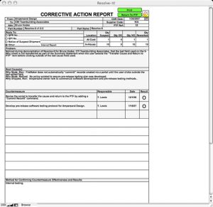 corrective action report resolveitcartop