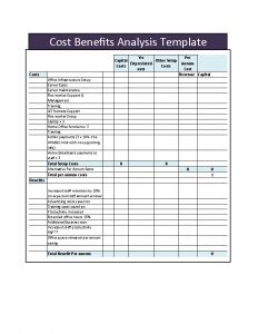 cost benefit analysis template cost benefit analysis template