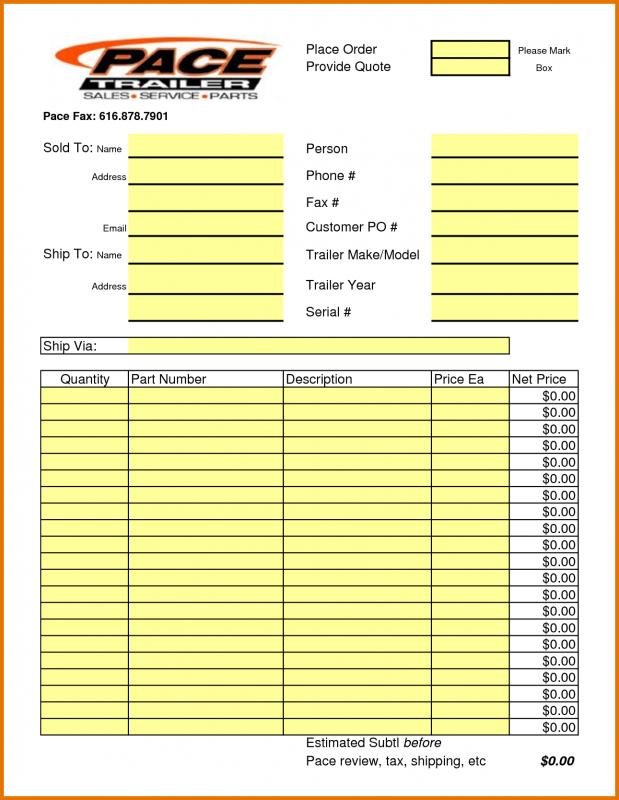 cost estimate template