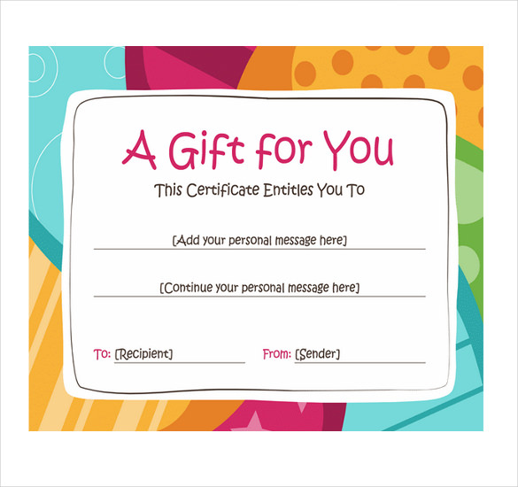 Template For Coupon As Gift