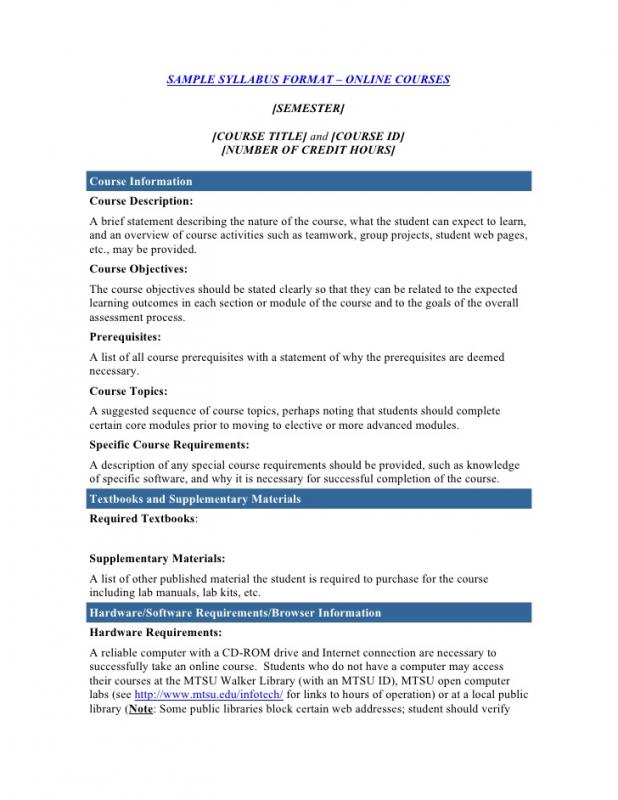 course syllabus template