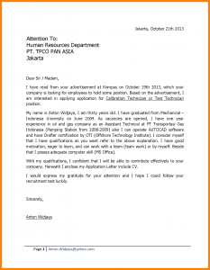 cover letter for college application application letter example for fresh graduate