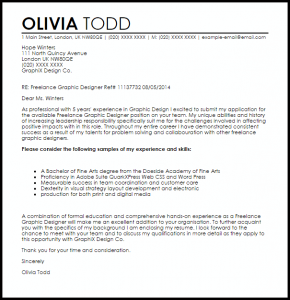 cover letter for graphic designer freelance graphic designer