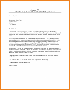 cover letter for substitute teacher teacher cover letters cover letter for teacher resume elementary school teacher cover letter with experience professional