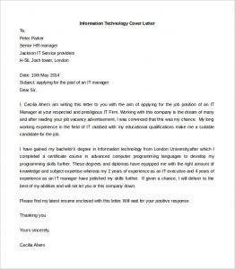 cover letter template free information technology cover letter template free word doc