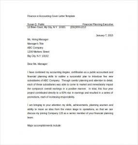 cover letter templates word professional cover letter for accounting job word format free download