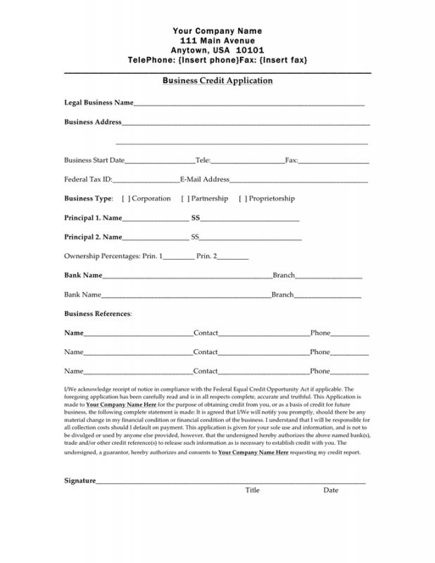 credit application form