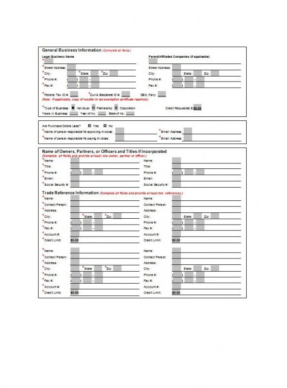 credit application form