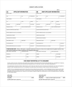 credit application form credit card application form