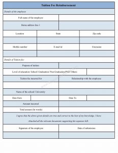 credit application form pdf tuition fee reimbursement form