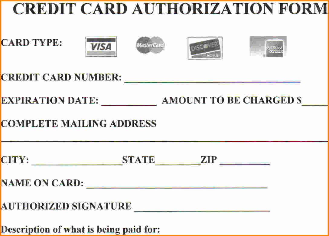 credit card authorization form pdf