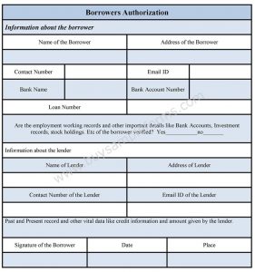 credit card authorization template borrowers authorization form